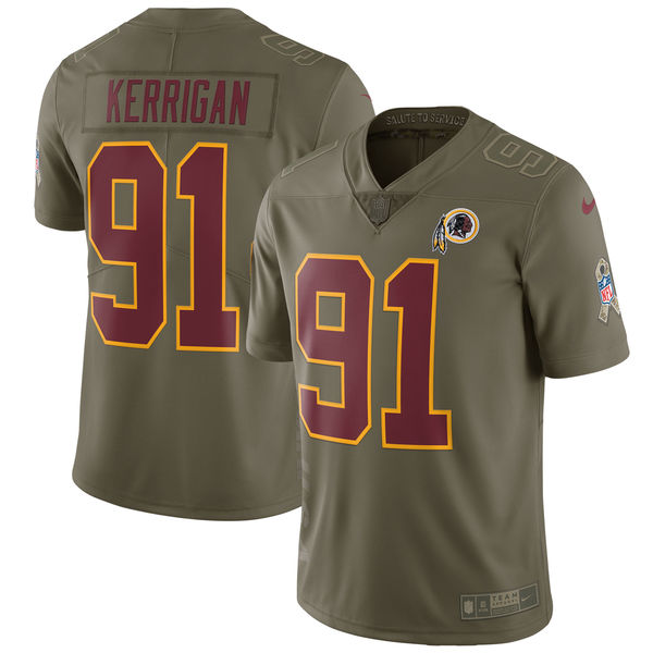 Youth Nike Washington Redskins #91 Ryan Kerrigan Olive Salute to Service Limited Stitched NFL Jersey