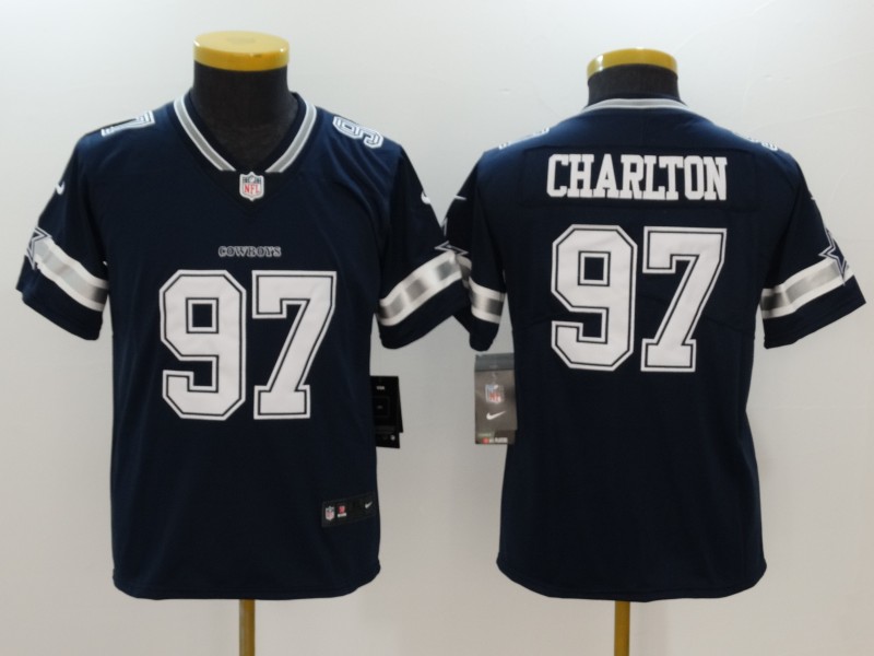 Youth Dallas Cowboys #97 Taco Charlton Navy Vapor Untouchable Limited Jersey