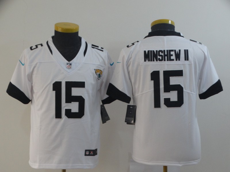 Youth Jacksonville Jaguars #15 Gardner Minshew II White 2019 Vapor Untouchable Stitched NFL Jersey