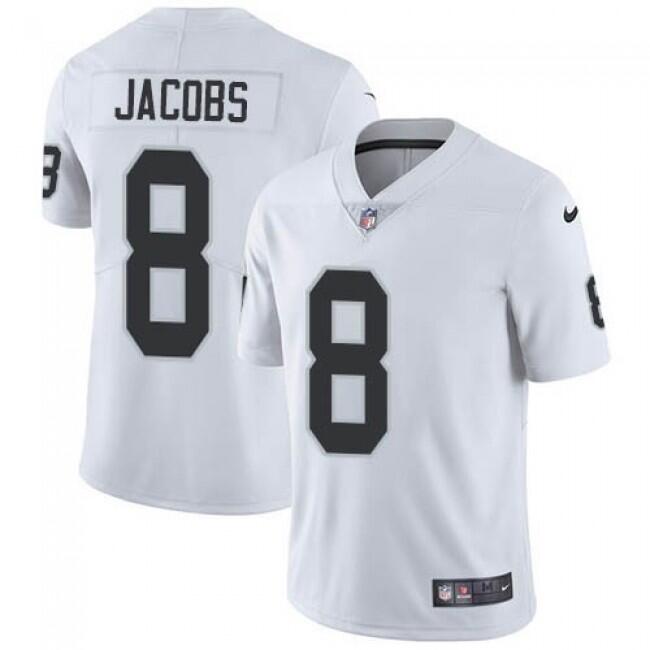 Youth Las Vegas Raiders #8 Josh Jacobs White Vapor Untouchable Limited Stitched Jersey