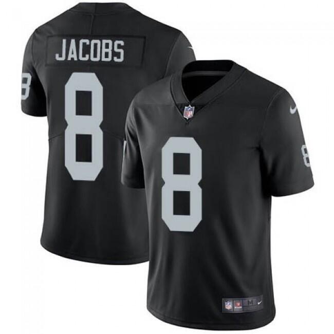 Youth Las Vegas Raiders #8 Josh Jacobs Black Vapor Untouchable Limited Stitched NFL Jersey