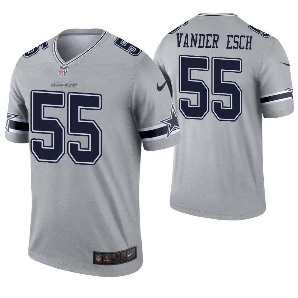 Youth Dallas Cowboys #55 Leighton Vander Esch Gary Inverted Legend Stitched NFL Jersey