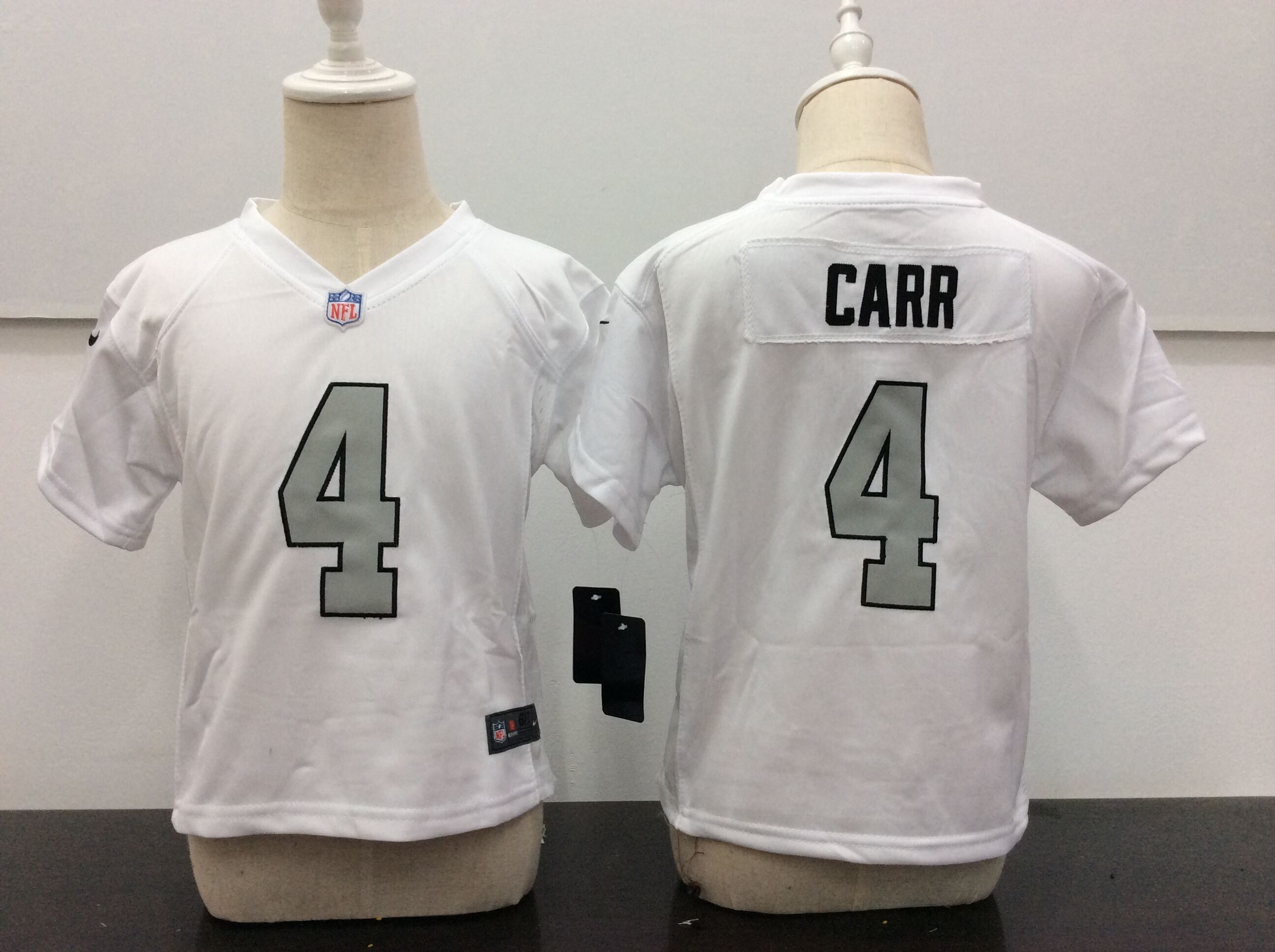 Toddler Nike Oakland Raiders #4 Derek Carr White Stitched NFL Jersey