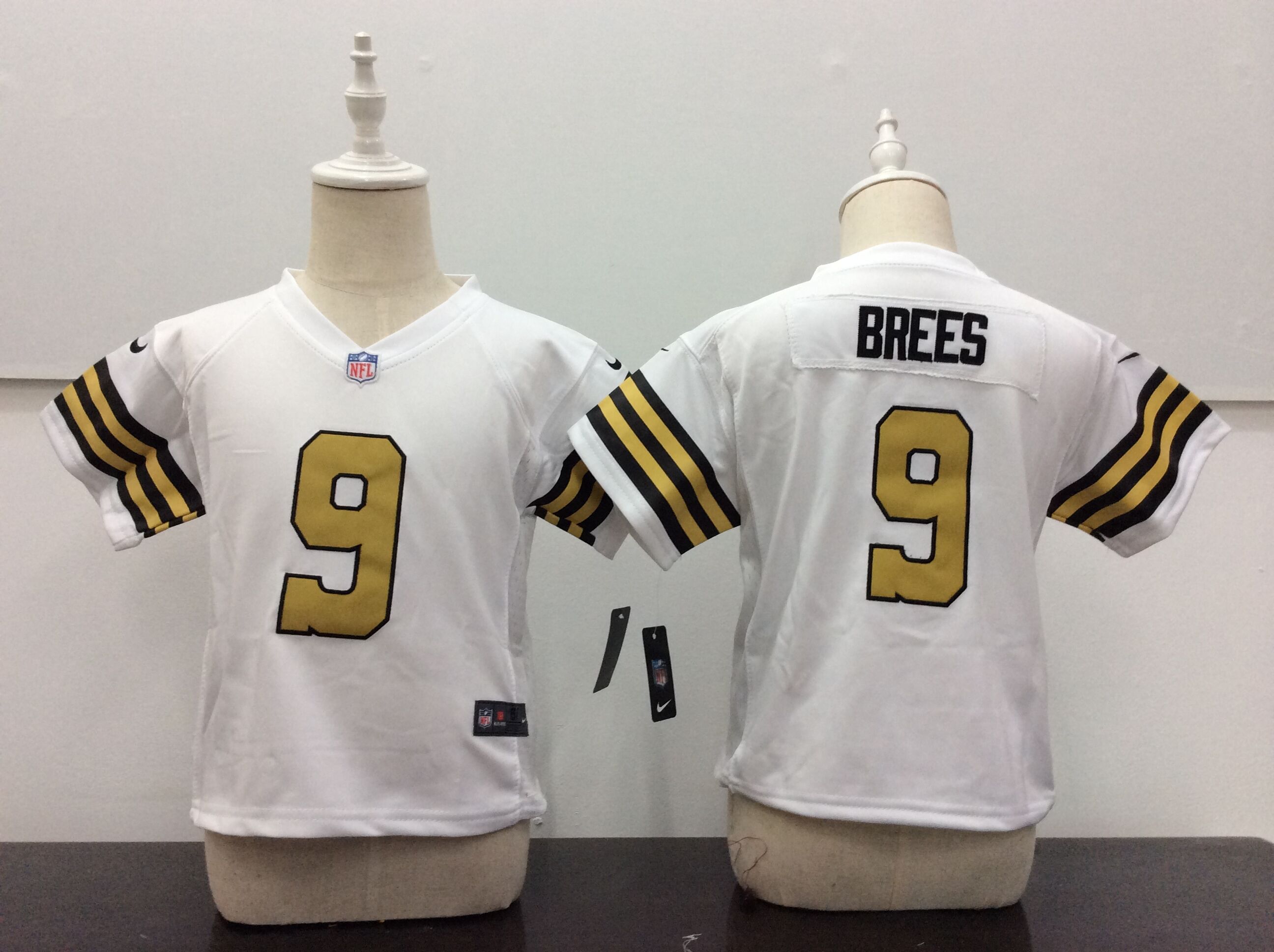 Toddler Nike New Orleans Saints #9 Drew Brees White Stitched NFL Jersey