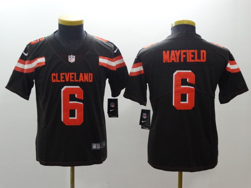 Youth NFL Cleveland Browns #6 Baker Mayfield Brown 2018 Draft Vapor Untouchable Limited Stitched Jersey