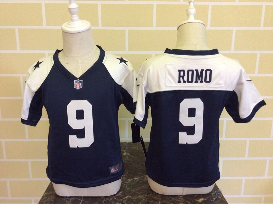 Toddler Nike Dallas Cowboys #9 Tony Romo Blue Thanksgiving Stitched NFL Jersey