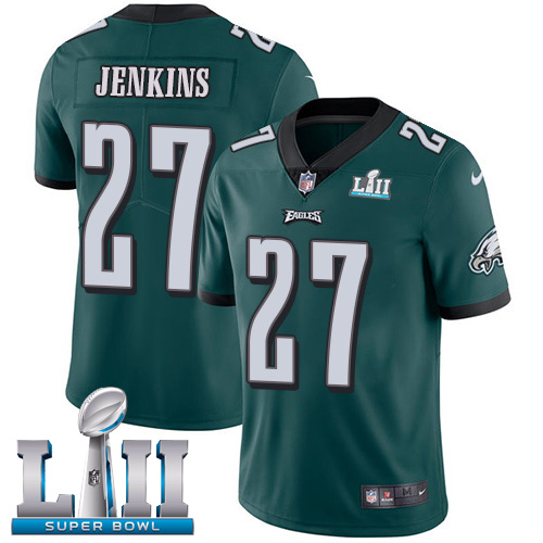 Youth Philadelphia Eagles #27 Malcolm Jenkins Green Super Bowl LII Game Event Stitched NFL Jersey
