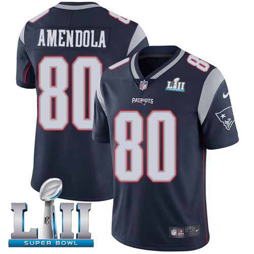 Youth New England Patriots #80 Danny Amendola Black Super Bowl LII Bound Game Jersey