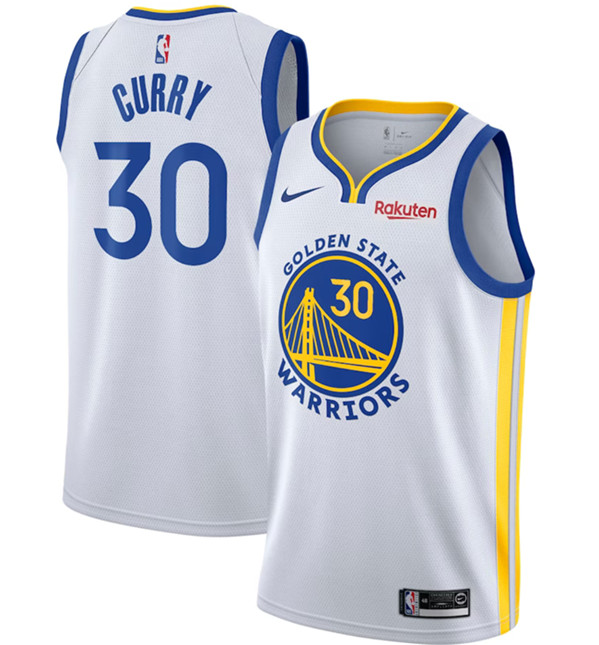 Youth Golden State Warriors #30 Stephen Curry White Stitched Jersey