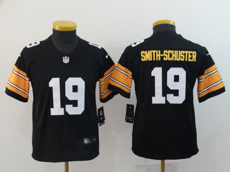 Youth Steelers #19 JuJu Smith-Schuster Black Vapor Untouchable Limited Stitched NFL Jersey Black Vapor Untouchable Limited Stitched NFL Jersey