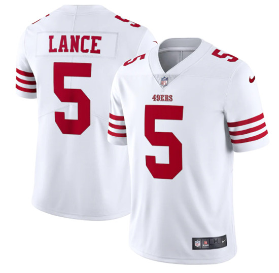 Youth NFL San Francisco 49ers #5 Trey Lance 2022 New White Vapor Untouchable Stitched Jersey