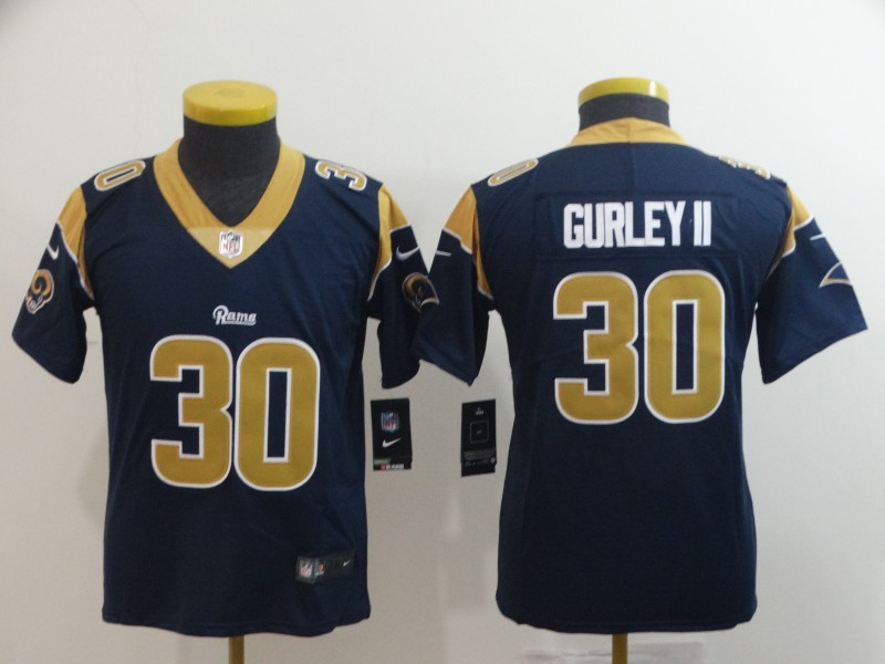 Youth Los Angeles Rams #30 Todd Gurley Navy Vapor Untouchable NFL Limited Stitched Jersey