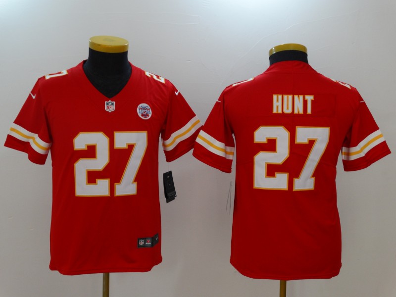 Youth Kansas City Chiefs #27 Kareem Hunt Red Vapor Untouchable Limited Stitched NFL Jersey
