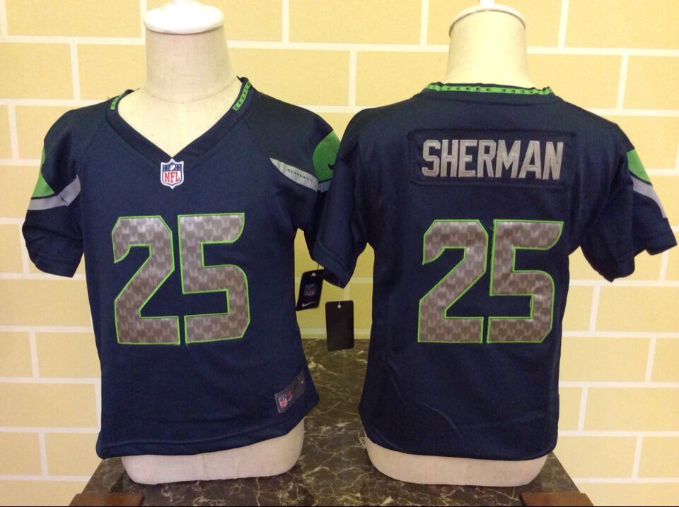 Toddler Nike Seattle Seahawks #25 Richard Sherman Navy Blue Stitched NFL Jersey