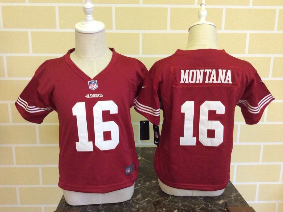 Toddler Nike San Francisco 49ers #16 Joe Montana Red Stitched NFL Jersey