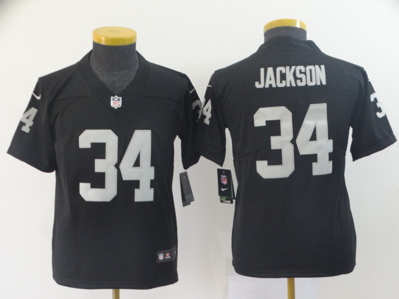 Youth Oakland Raiders #34 Bo Jackson Black Vapor Untouchable Limited Stitched NFL Jersey