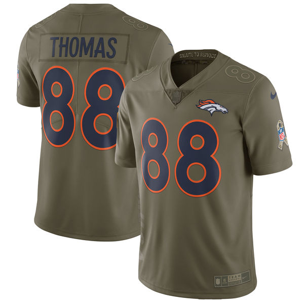 Youth Nike Denver Broncos #88 Demaryius Thomas Olive Salute To Service Limited Stitched NFL Jersey