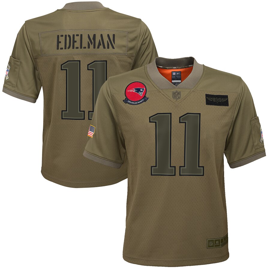 Youth New England Patriots #11 Julian Edelman 2019 Camo Salute To Service Stitched NFL Jersey