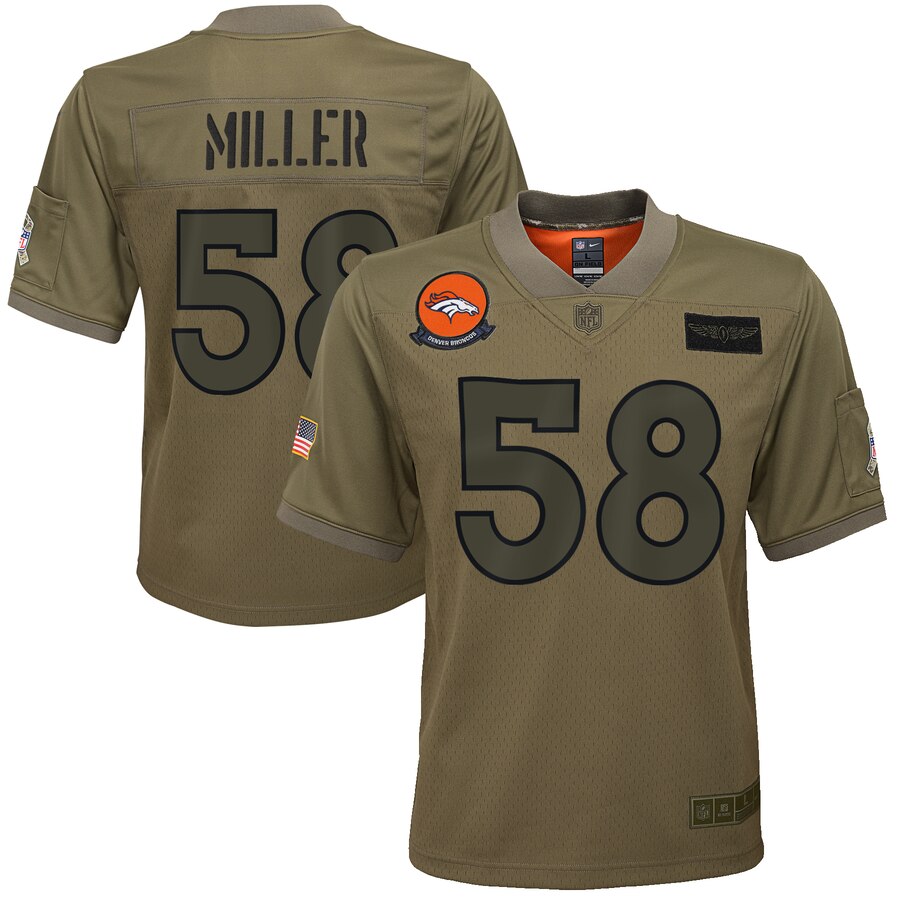 Youth Denver Broncos #58 Von Miller 2019 Camo Salute To Service Stitched NFL Jersey