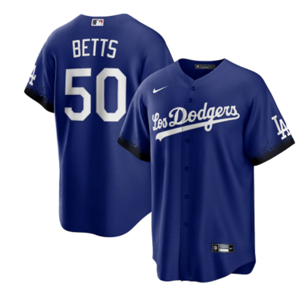 Youth Los Angeles Dodgers #50 Mookie Betts 2021 Royal City Connect Cool Base Stitched Baseball Jersey