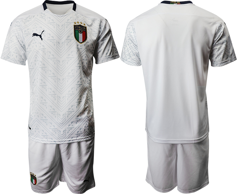 Italy White Away Kid Soccer Country Jersey