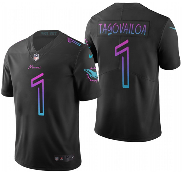 Youth Miami Dolphins #1 Tua Tagovailoa Black Vapor Limited Stitched NFL Jersey