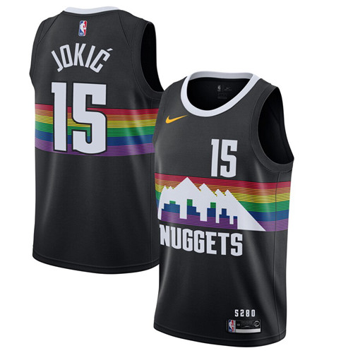 Youth Denver Nuggets Black #15 Nikola Jokic 2019 City Edition Stitched NBA Jersey