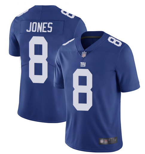 Youth New York Giants #8 Daniel Jones Blue Limited Rush Stitched NFL Jersey