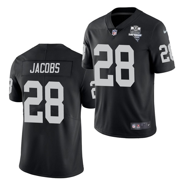 Youth Oakland Raiders #28 Josh Jacobs Black 2020 Inaugural Season Vapor Untouchable Limited Stitched NFL Jersey