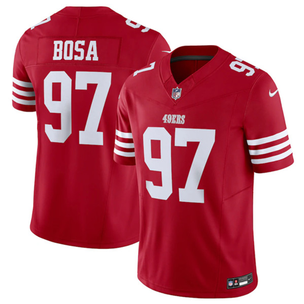 Youth San Francisco 49ers #97 Nick Bosa Red 2023 F.U.S.E. Vapor Limited Football Stitched Jersey