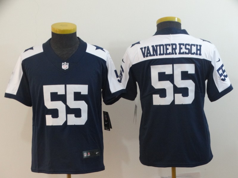 Youth Dallas Cowboys #55 Leighton Vander Esch Navy Blue Vapor Untouchable Limited Stitched NFL Jersey