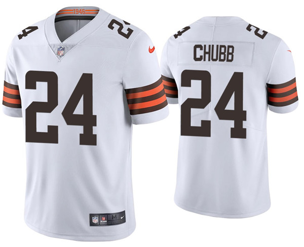 Youth Cleveland Browns #24 Nick Chubb 2020 White Vapor Untouchable Limited Stitched Jersey