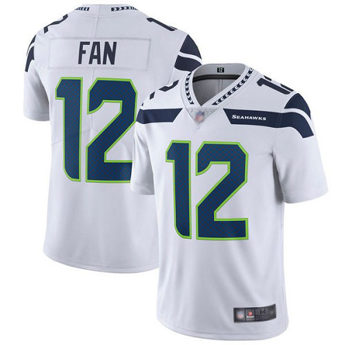 Youth Seattle Seahawks #12 Fan White Vapor Untouchable Limited Stitched NFL Jersey