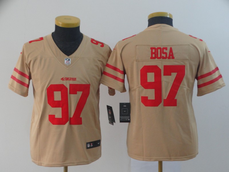 Youth NFL San Francisco 49ers #97 Nick Bosa Gold Inverted Legend Stitched NFL Jersey