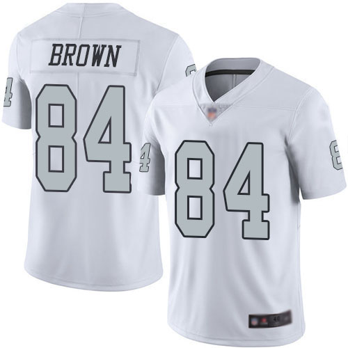 Youth Oakland Raiders #84 Antonio Brown White Limited Rush Stitched NFL Jersey