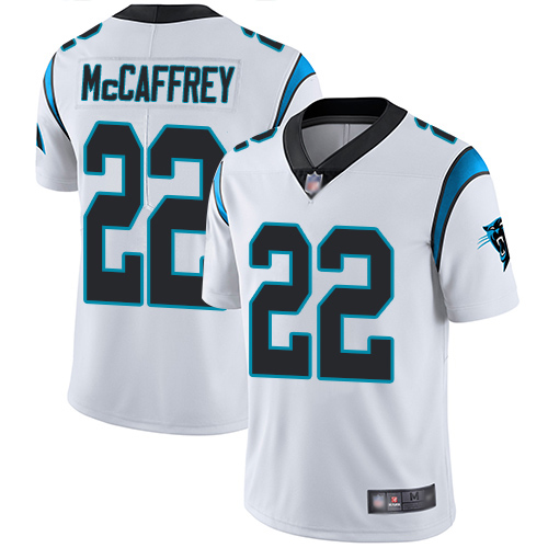 Youth Carolina Panthers #22 Christian McCaffrey White Vapor Untouchable NFL Limited Stitched Jersey