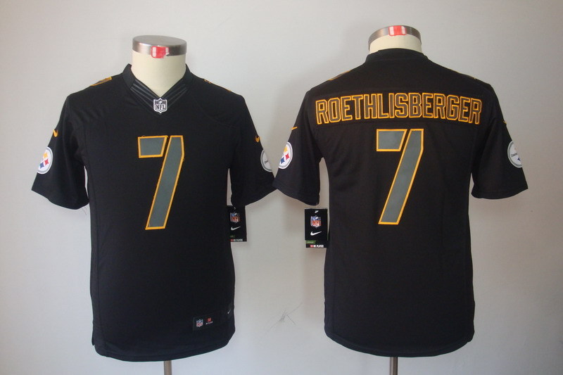 Youth Pittsburgh Steelers #7 Ben Roethlisberger Black 2018 Impact Limited Stitched NFL Jersey