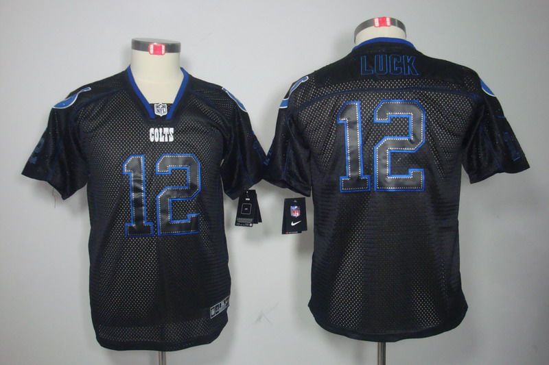 Youth Indianapolis Colts #12 Andrew Luck Light Out Black Limited Stitched NFL Jersey