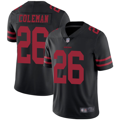 Youth San Francisco 49ers #26 Tevin Coleman Black Vapor Untouchable Limited Stitched NFL Jersey