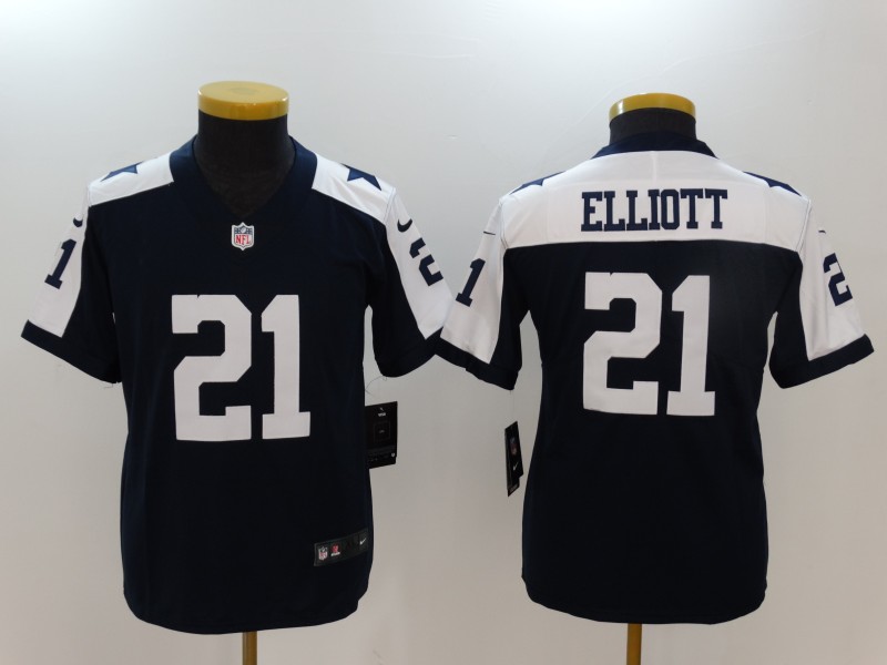 Youth Dallas Cowboys #21 Ezekiel Elliott Navy Blue Vapor Untouchable Limited Stitched NFL Jersey