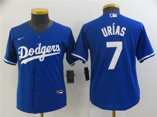 Youth Los Angeles Dodgers #7 Julio Urias Blue Cool Base Stitched MLB Jersey