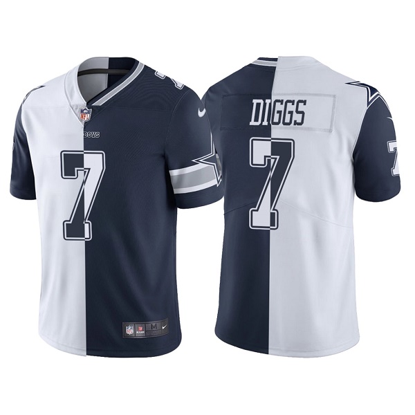 Youth Dallas Cowboys #7 Trevon Diggs Navy White Split Vapor Untouchable Limited Stitched Jersey