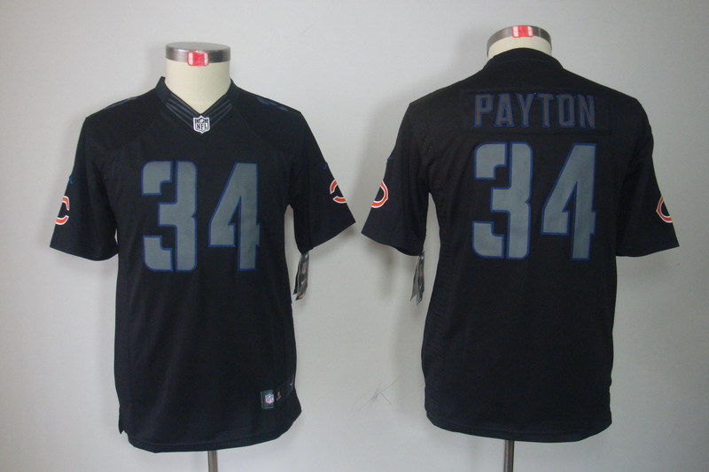 Youth Chicago Bears #34 Walter Payton 2018 Black Impact Limited Stitched NFL Jersey