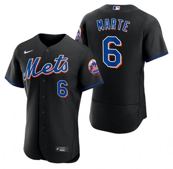 Youth New York Mets #6 Starling Marte Black Alternate Stitched Jersey