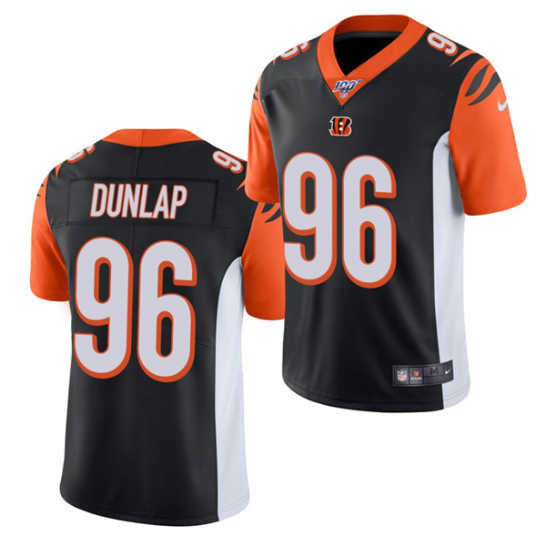 Youth Bengals #96 Carlos Dunlap Black 100th Season Stitched NFL Limited Jersey