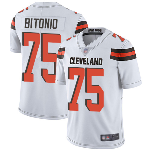 Youth Cleveland Browns #75 Joel Bitonio White Vapor Untouchable Limited Stitched NFL Jersey