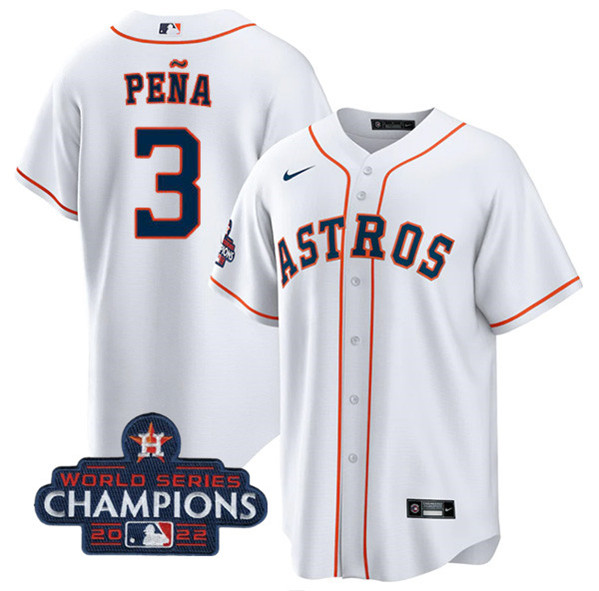 Youth Houston Astros #3 Jeremy Peña White 2022 World Series Champions Home Stitched Baseball Jersey