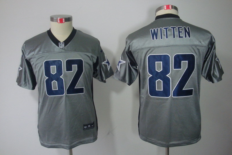 Youth Dallas Cowboys #82 Jason Witten Gray Shadow Limited Stitched NFL Jersey