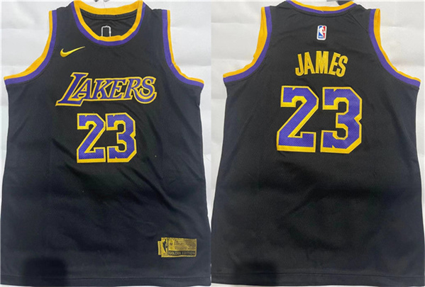 Youth Los Angeles Lakers #23 LeBron James Black Stitched Basketball Jersey
