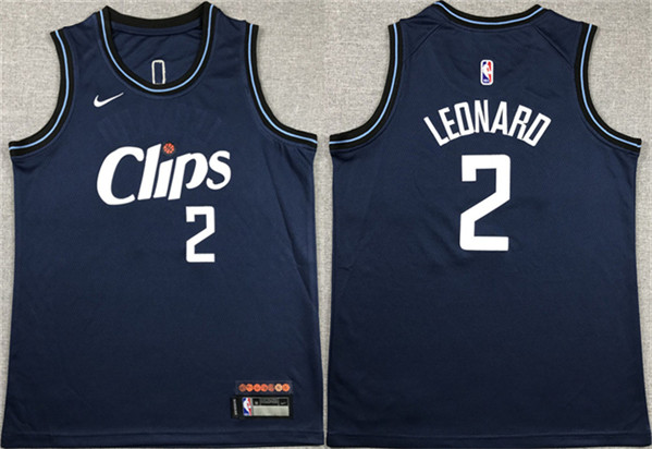 Youth Los Angeles Clippers #2 Kawhi Leonard Navy City Edition Stitched Basketball Jersey